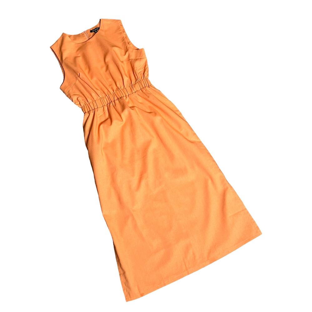 Orange RACHEAL DRESS Size Small Double Split Side Pockets Sleeveless Zip Lined
